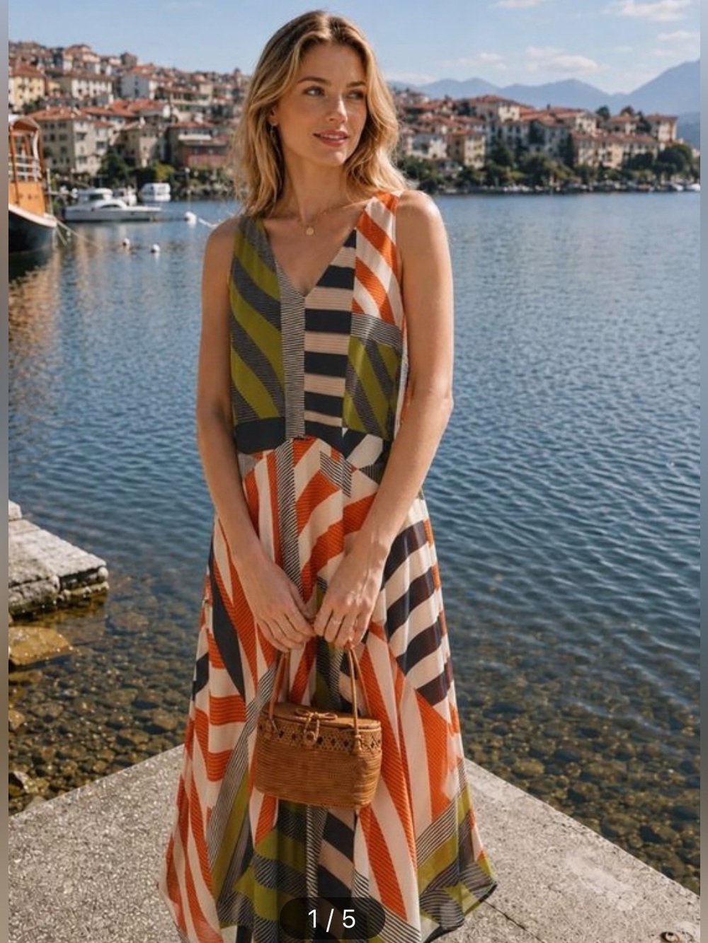 Sleeveless V-Neck Midi Dress